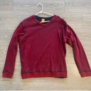 Men's Red V-Neck Sweater